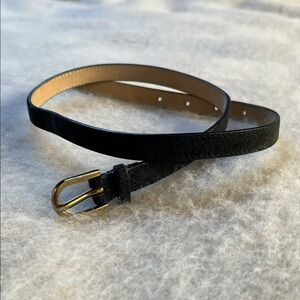 American Apparel Slim Suede Belt in Navy - Size 28 / XS
